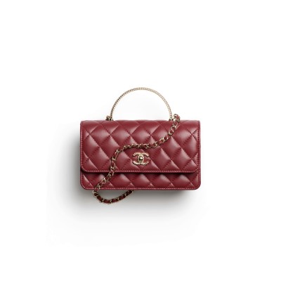 CHANEL CLUTCH WITH CHAIN LAMBSKIN, DIAMANTÉ & GOLD METAL AP4831 (21*13*6.5cm)